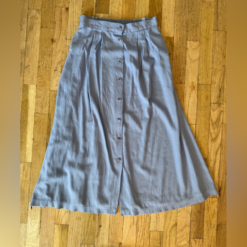 Vintage periwinkle Button-Down midi Skirt